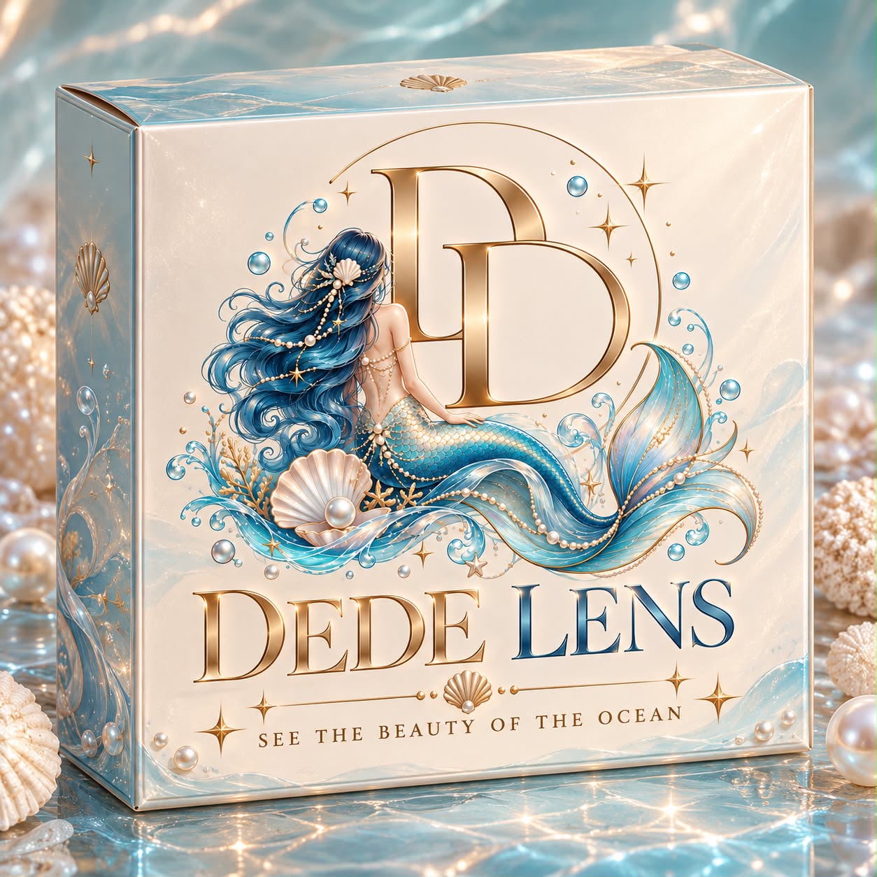 DEDE pearl-white contact lens box